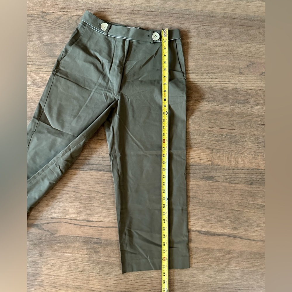 310MOOD Cropped Olive Green Straight Leg/Wide Leg Pants-Size Small - Picture 6 of 6